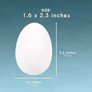 Juvale Blank White Plastic Eggs for DIY Painting and Decorating (48 Pack)