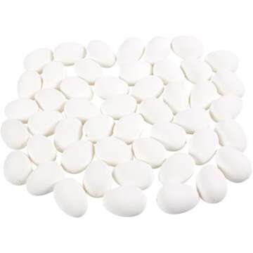 Juvale Blank White Plastic Eggs for DIY Painting and Decorating (48 Pack)