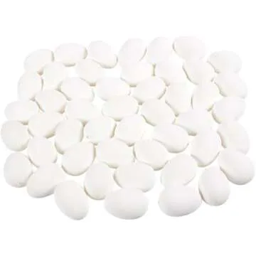Juvale Blank White Plastic Eggs for DIY Painting and Decorating (48 Pack)