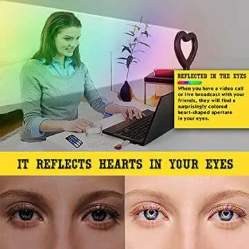 Heart Shaped RGB Ring Light 6 inch with Clip and Mirror for Desk Live Stream, Makeup, Cute Colorful Selfie Ring Light with 360°Rotating Phone Holder and 3+32 RGB Modes for Phones & Laptop