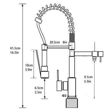Fapully Spring Handle Kitchen Faucet with Pull Down