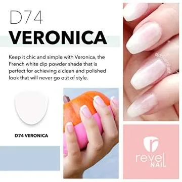 Revel Nail Dip Powder - French Nail Polish Dip Powder, Chip Resistant Dip Nail Powder with Vitamin E...