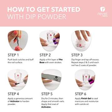 Revel Nail Dip Powder - French Nail Polish Dip Powder, Chip Resistant Dip Nail Powder with Vitamin E and Calcium, DIY Manicure, Veronica