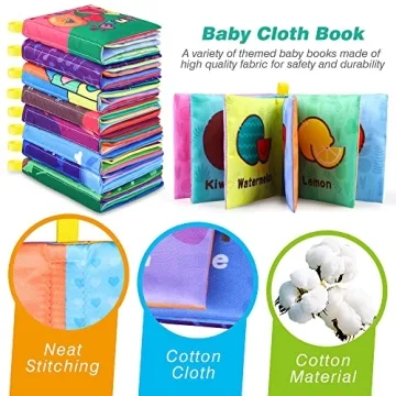 Waterproof Baby Bath Books for Early Learning - 8 Pack