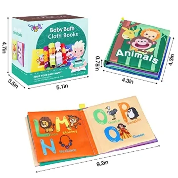 Waterproof Baby Bath Books for Early Learning - 8 Pack