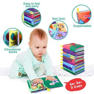 Waterproof Baby Bath Books for Early Learning - 8 Pack