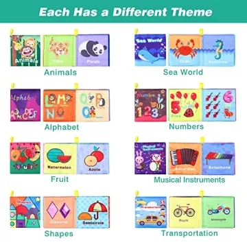 Waterproof Baby Bath Books for Early Learning - 8 Pack