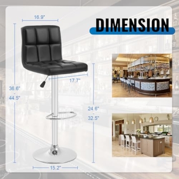 Adjustable Swivel Bar Stools Set Luxury Comfort Style