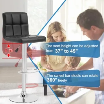 Adjustable Swivel Bar Stools Set Luxury Comfort Style
