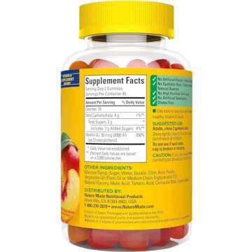 Nature Made Vitamin D3 2000 IU (50 mcg), Dietary Supplement for Immune Health Support, 90 Gummies, 45 Day Supply