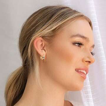 Stylish Gold Plated Huggie Hoop Earrings Set for Women