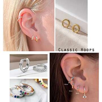 Stylish Gold Plated Huggie Hoop Earrings Set for Women