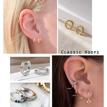 Stylish Gold Plated Huggie Hoop Earrings Set for Women