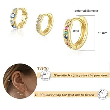Stylish Gold Plated Huggie Hoop Earrings Set for Women