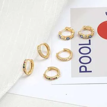 Stylish Gold Plated Huggie Hoop Earrings Set for Women