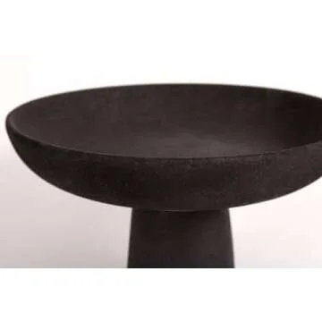 Elegant Black Ceramic Pedestal Bowl for Home Decor