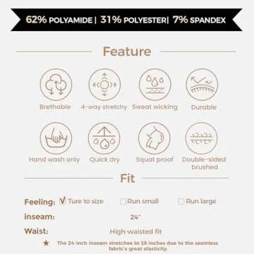 Aoxjox Women's High Waist Workout Gym Vital Seamless Leggings Yoga Pants 24'' (Dark Green Marl, Small)