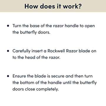 ROCKWELL RAZORS R1 Safety Razor in White Chrome Finish, Butterfly Open Mechanism with 5 Double Edge Blades