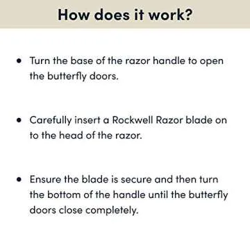 ROCKWELL RAZORS R1 Safety Razor in White Chrome Finish, Butterfly Open Mechanism with 5 Double Edge Blades