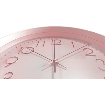 Maxspace Pink Wall Clock Silent Non-Ticking Decorative 12in