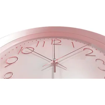 Maxspace Pink Wall Clock Silent Non-Ticking Decorative 12in