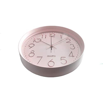Maxspace Pink Wall Clock Silent Non-Ticking Decorative 12in