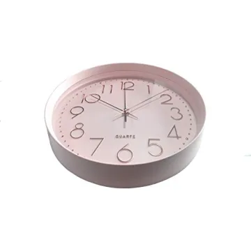 Maxspace Pink Wall Clock Silent Non-Ticking Decorative 12in