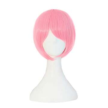 MapofBeauty 35 cm Pink Anime Cosplay Wig Adjustable Cap