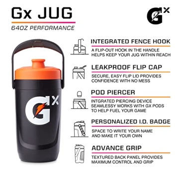 Gatorade Gx Performance Jug, 64oz Leakproof Hydration