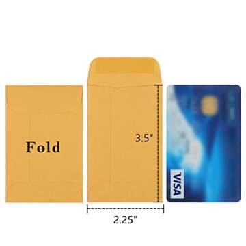 BagDream 200 Pack Kraft Small Coin Envelopes - Perfect for Gifts, Seeds & Organization