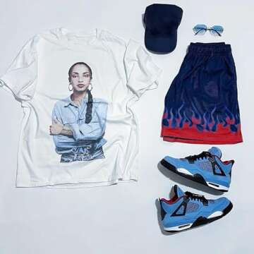 DIOTSR Mens Graphic Shorts Casual Streetwear Cool Basketball Shorts Running Workout Shorts with Pockets (05 Flame - Blue,Large)