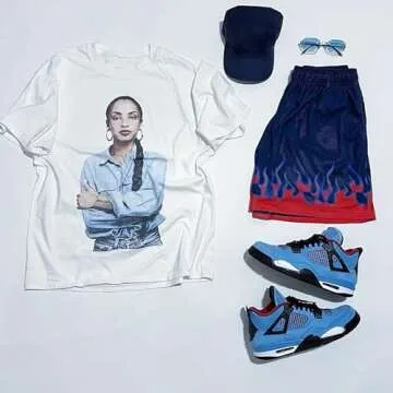 DIOTSR Mens Graphic Shorts Casual Streetwear Cool Basketball Shorts Running Workout Shorts with Pockets (05 Flame - Blue,Large)