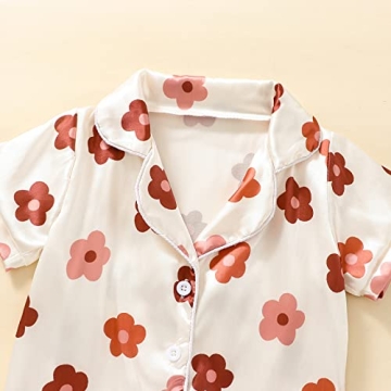 Qiylii Floral Silk Pajamas Set for Toddler Girls 1-6Y