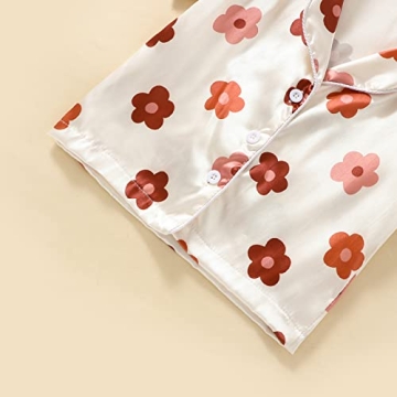 Qiylii Floral Silk Pajamas Set for Toddler Girls 1-6Y