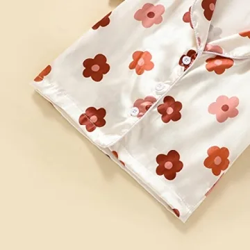 Qiylii Floral Silk Pajamas Set for Toddler Girls 1-6Y