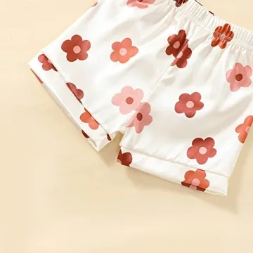 Qiylii Floral Silk Pajamas Set for Toddler Girls 1-6Y