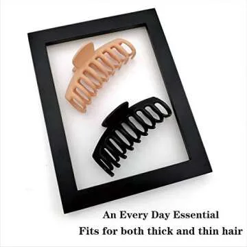 Nalodu Hair Claw Clips Large 4 Inch No Slip Big Jaw Clip Clamp Assorted Colors for Thin Fine Thick Hair Women and Girls, 3 Pack