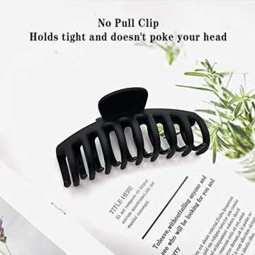 Nalodu Hair Claw Clips Large 4 Inch No Slip Big Jaw Clip Clamp Assorted Colors for Thin Fine Thick Hair Women and Girls, 3 Pack