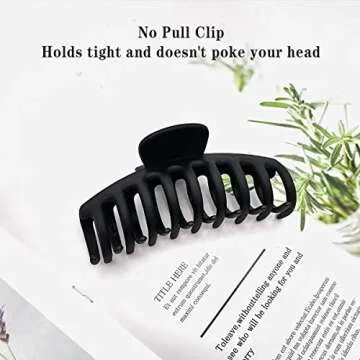 Nalodu Hair Claw Clips Large 4 Inch No Slip Big Jaw Clip Clamp Assorted Colors for Thin Fine Thick Hair Women and Girls, 3 Pack