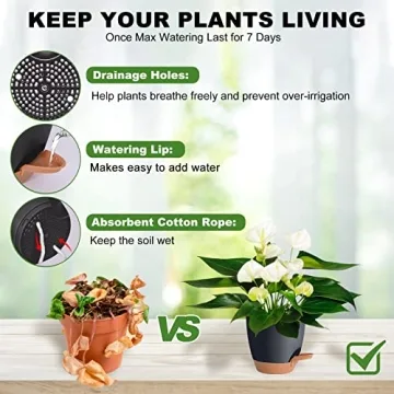 Vanslogreen 5-Pack Self Watering Planters for Easy Plant Care