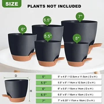 Vanslogreen 5-Pack Self Watering Planters for Easy Plant Care