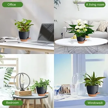 Vanslogreen 5-Pack Self Watering Planters for Easy Plant Care