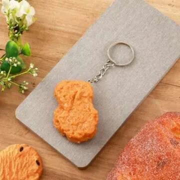 Cute Realistic Chicken Nugget Key Chain for Fun Accessories