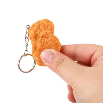 Cute Realistic Chicken Nugget Key Chain for Fun Accessories