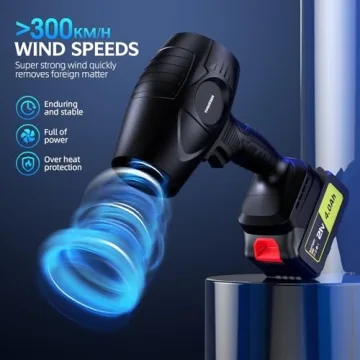 Cordless 600000RPM Leaf Blower with 4.0Ah Battery & Charger