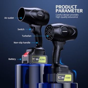 Cordless 600000RPM Leaf Blower with 4.0Ah Battery & Charger