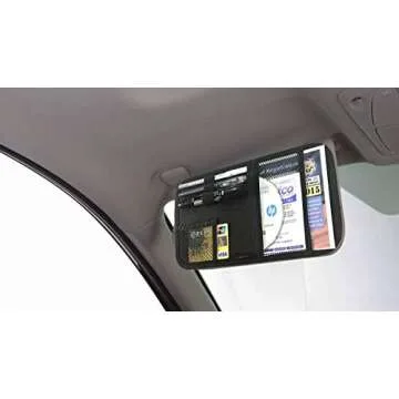 ZugGear Car Sun Visor Organizer, Auto Visor Holder Interior Accessories Pocket Organizer - Car Registration Holder Document Storage Pouch Pen Holder - Black