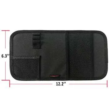 ZugGear Car Sun Visor Organizer, Auto Visor Holder Interior Accessories Pocket Organizer - Car Registration Holder Document Storage Pouch Pen Holder - Black