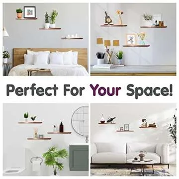 Stylish JAWU Floating Shelves - 3 Pack Rustic Design