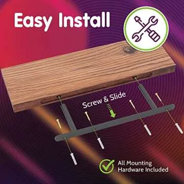 Stylish JAWU Floating Shelves - 3 Pack Rustic Design